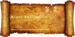 Wiszt Kálmán névjegykártya